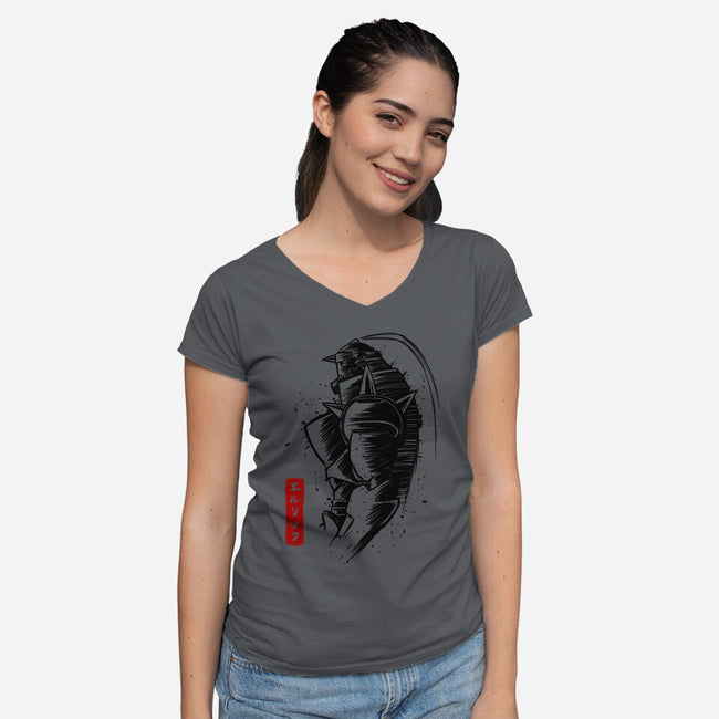 Full Sketch-womens v-neck tee-albertocubatas