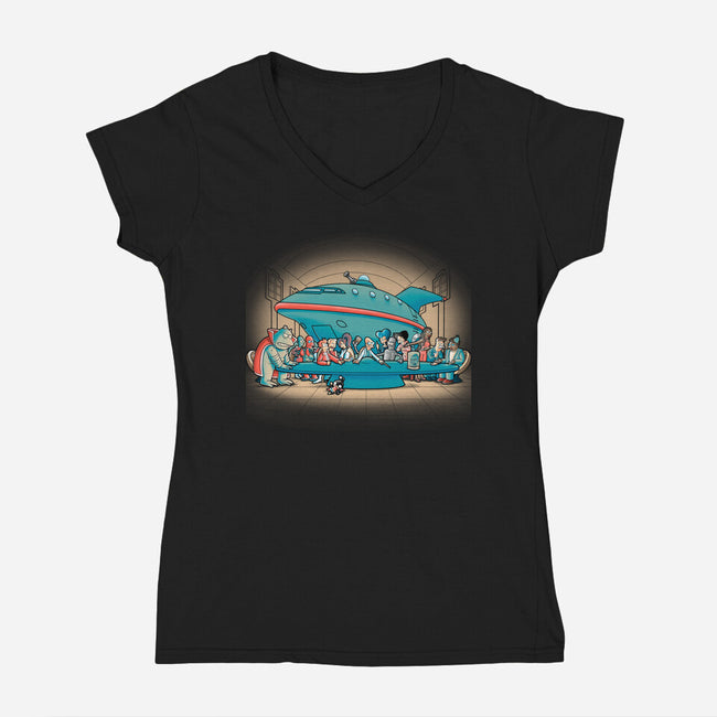 Future Supper-womens v-neck tee-trheewood