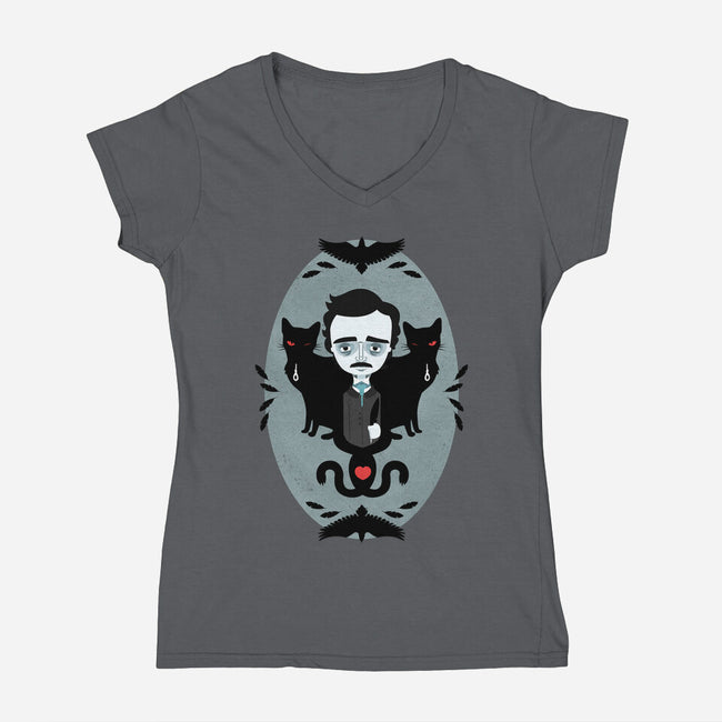 Edgar Allan Poe and Friends-womens v-neck tee-Murphypop