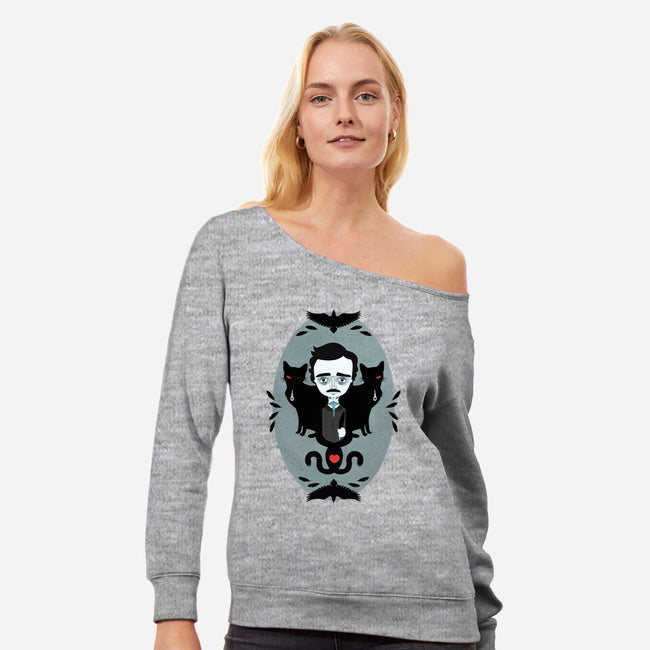 Edgar Allan Poe and Friends-womens off shoulder sweatshirt-Murphypop