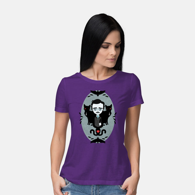 Edgar Allan Poe and Friends-womens basic tee-Murphypop