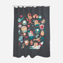 Eediot Box-none polyester shower curtain-tanoshiboy