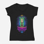 Enlightened Police Box-womens v-neck tee-Bamboota