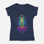 Enlightened Police Box-womens v-neck tee-Bamboota