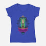 Enlightened Police Box-womens v-neck tee-Bamboota