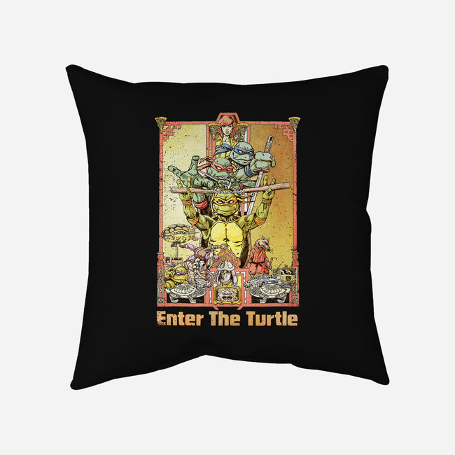 Enter the Turtle-none removable cover w insert throw pillow-FunTimesTees
