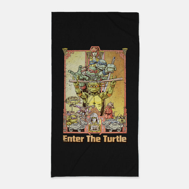 Enter the Turtle-none beach towel-FunTimesTees