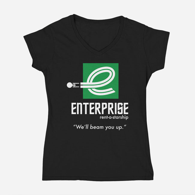Enterprise Rent-A-Starship-womens v-neck tee-NomadSlim