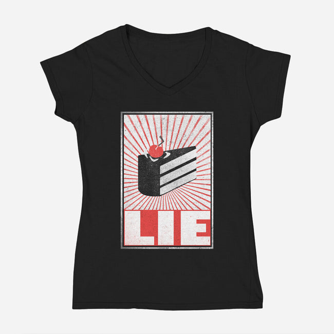 Error 404: Cake not found!-womens v-neck tee-AdmConnor