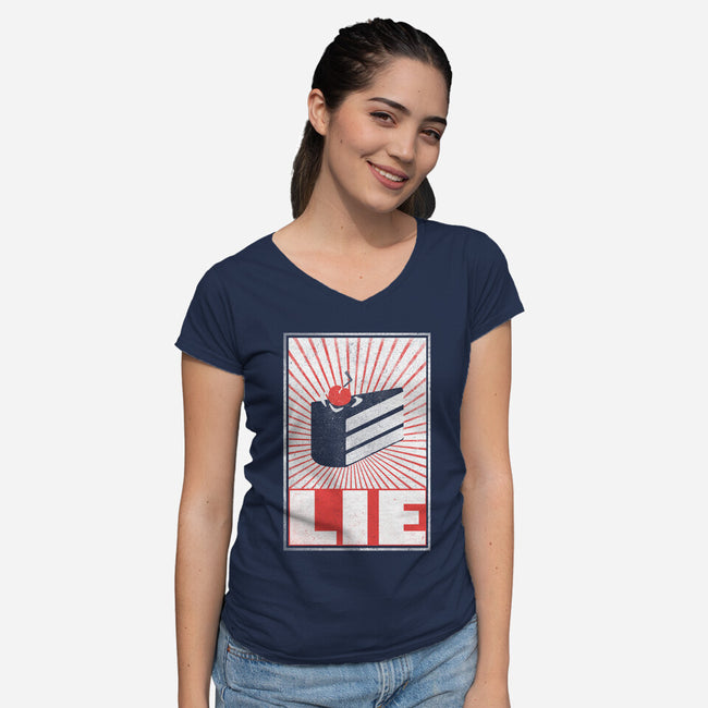 Error 404: Cake not found!-womens v-neck tee-AdmConnor