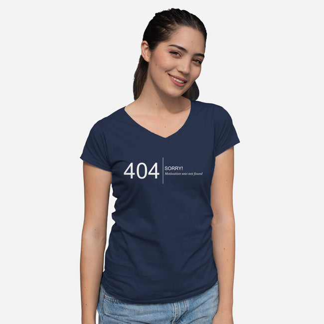 Error: Motivation Not Found-womens v-neck tee-dudey300