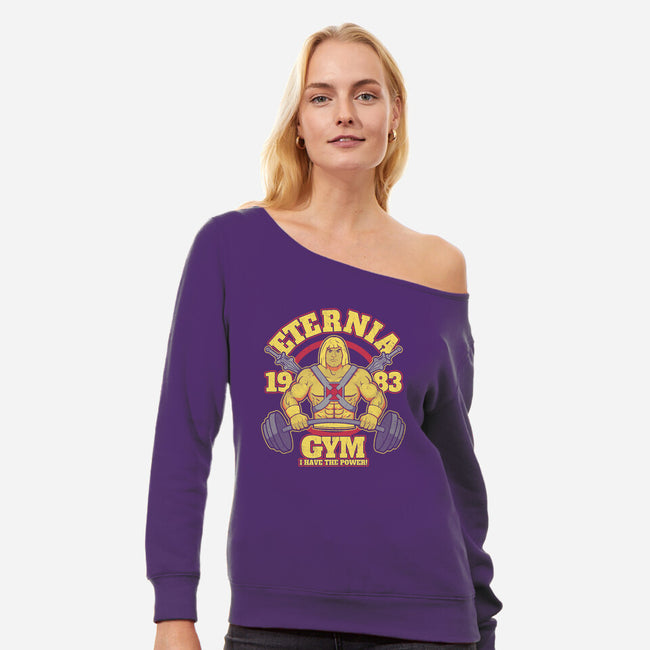 Eternia Gym-womens off shoulder sweatshirt-jozvoz