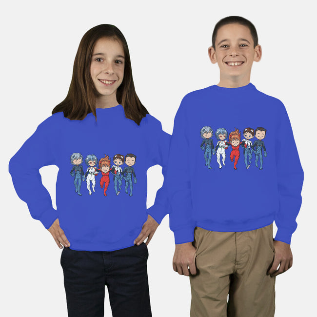 Eva Buddies-youth crew neck sweatshirt-DoOomcat