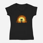 Eva Sunset-womens v-neck tee-LAZARE