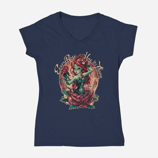 Every Rose Has Its Thorn-womens v-neck tee-TimShumate
