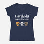 Everybody Wants to be A Cat-womens v-neck tee-kosmicsatellite