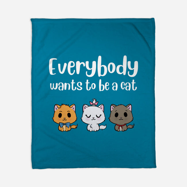 Everybody Wants to be A Cat-none fleece blanket-kosmicsatellite
