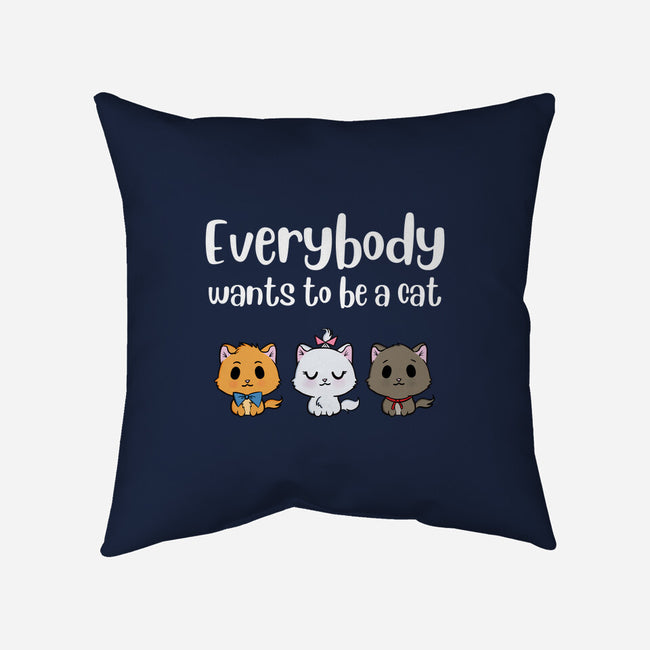 Everybody Wants to be A Cat-none removable cover w insert throw pillow-kosmicsatellite