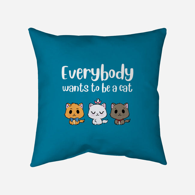 Everybody Wants to be A Cat-none removable cover w insert throw pillow-kosmicsatellite