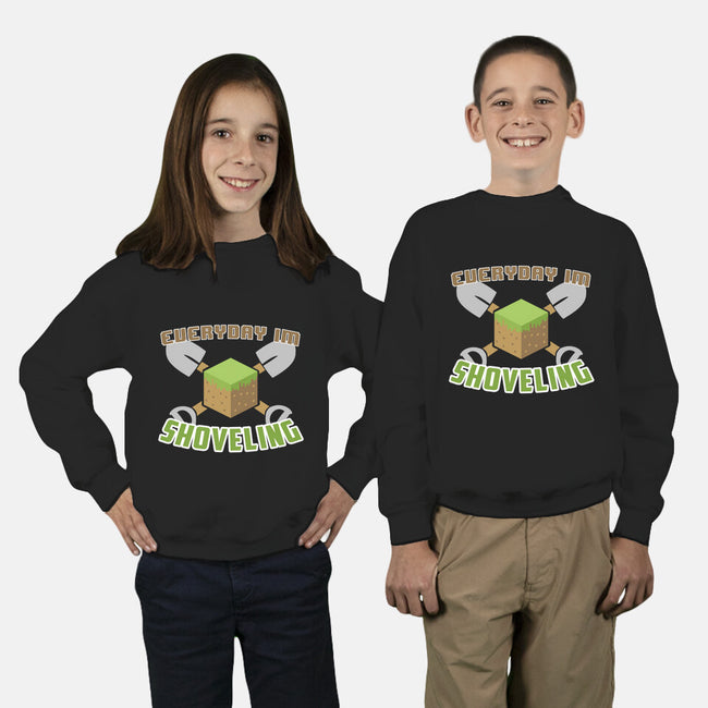 Everyday I'm Shoveling-youth crew neck sweatshirt-thehookshot