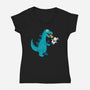 Everyone Loves Marshmallow-womens v-neck tee-DinoMike