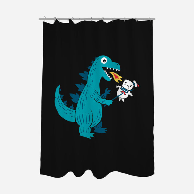 Everyone Loves Marshmallow-none polyester shower curtain-DinoMike