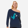 Everyone Loves Marshmallow-womens off shoulder sweatshirt-DinoMike