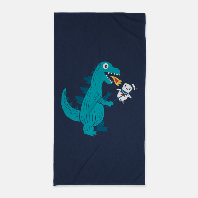 Everyone Loves Marshmallow-none beach towel-DinoMike