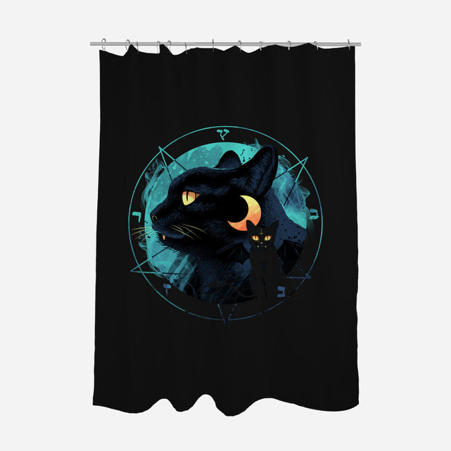 Evil Cat-none polyester shower curtain-vp021