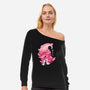 Evil Pink-womens off shoulder sweatshirt-dandingeroz