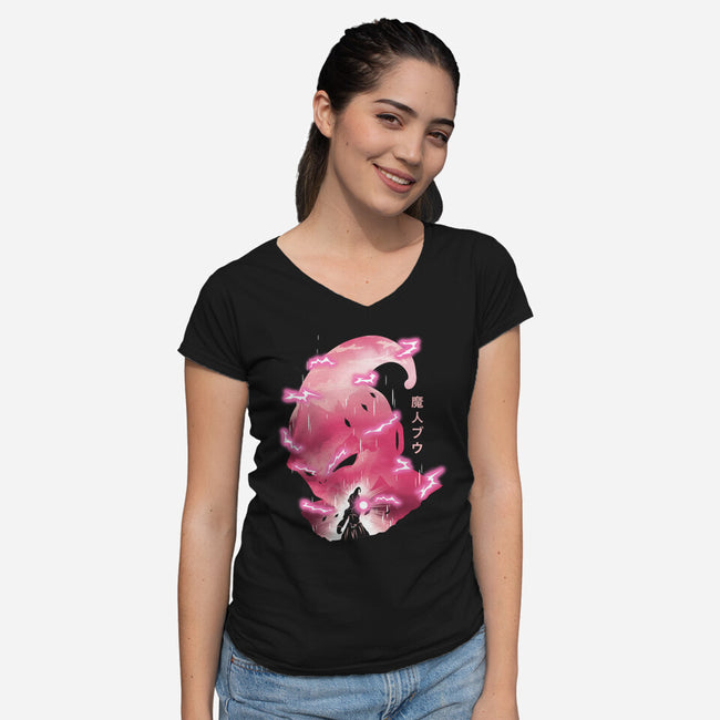 Evil Pink-womens v-neck tee-dandingeroz
