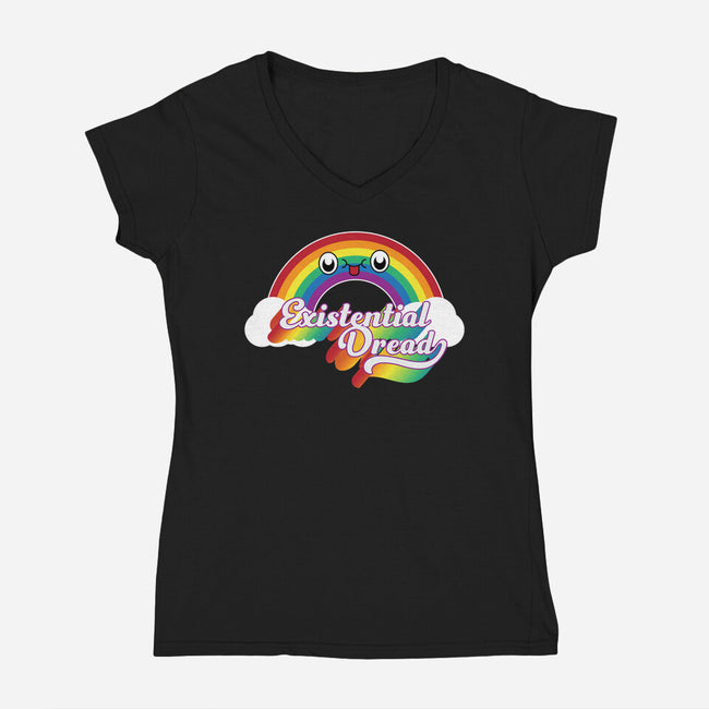 Existential Dread-womens v-neck tee-Mykelad