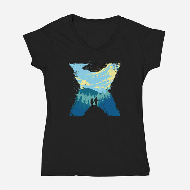Exploration Into Unknown-womens v-neck tee-ogie1023
