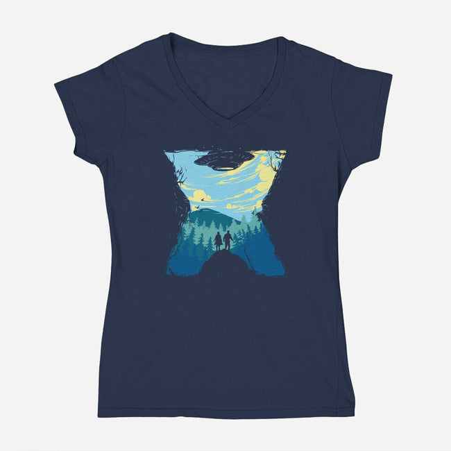 Exploration Into Unknown-womens v-neck tee-ogie1023