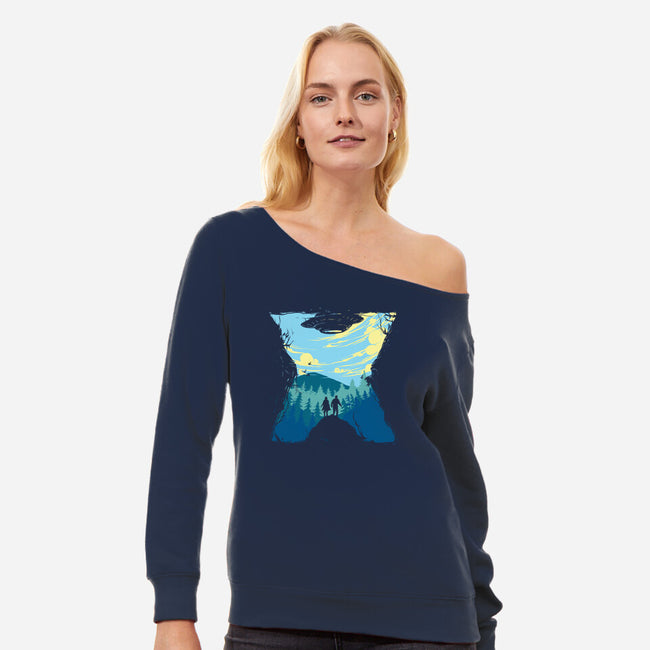 Exploration Into Unknown-womens off shoulder sweatshirt-ogie1023