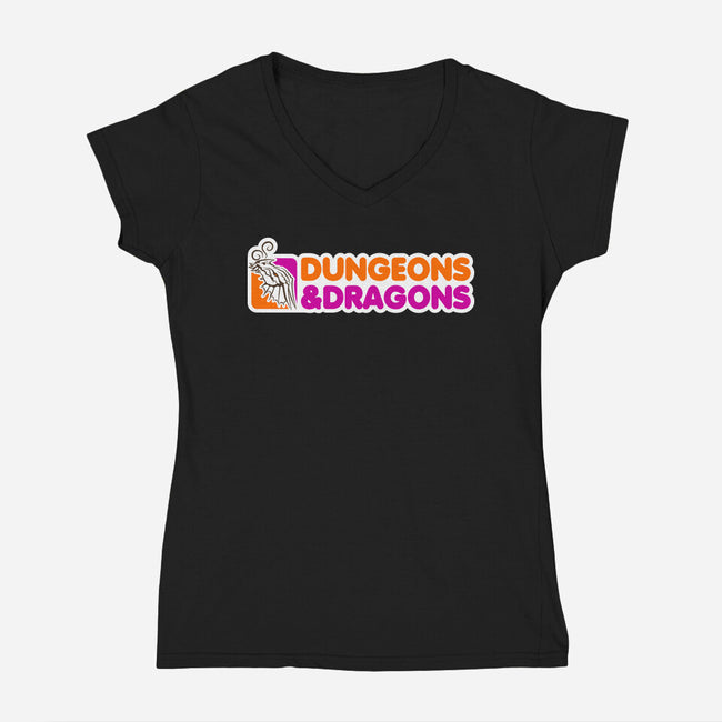 D&D All Nighter-womens v-neck tee-JoeGrady