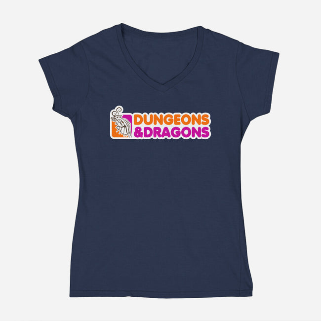 D&D All Nighter-womens v-neck tee-JoeGrady