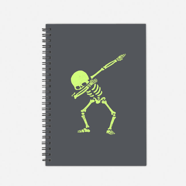 Dabbing Skeleton-none dot grid notebook-vomaria