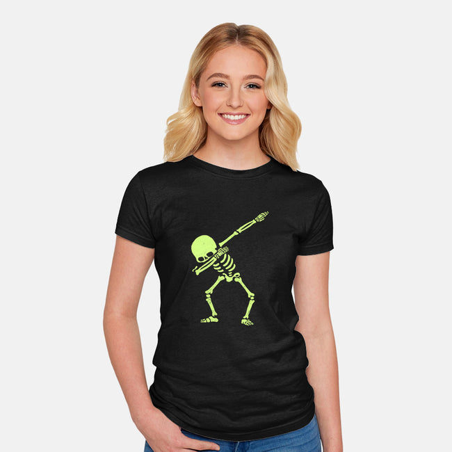 Dabbing Skeleton-womens fitted tee-vomaria