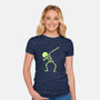 Dabbing Skeleton-womens fitted tee-vomaria