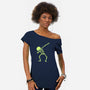 Dabbing Skeleton-womens off shoulder tee-vomaria