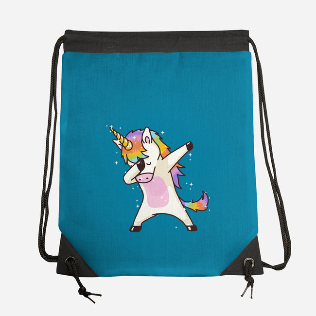 Dabbing Unicorn-none drawstring bag-vomaria