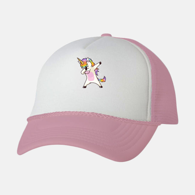 Dabbing Unicorn-unisex trucker hat-vomaria