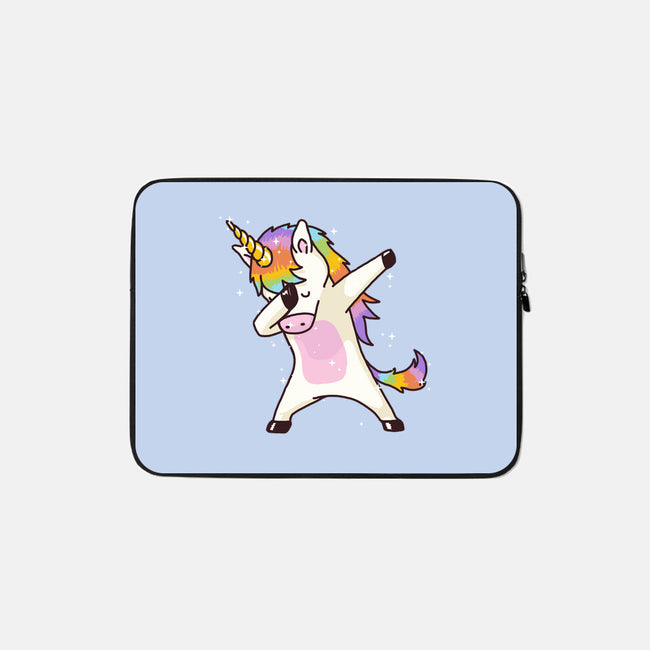 Dabbing Unicorn-none zippered laptop sleeve-vomaria