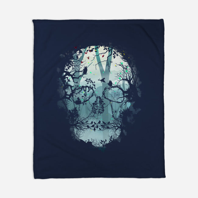 Dark Forest Skull-none fleece blanket-Sitchko Igor