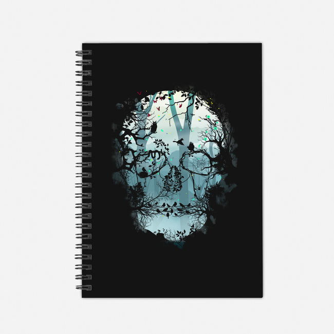 Dark Forest Skull-none dot grid notebook-Sitchko Igor