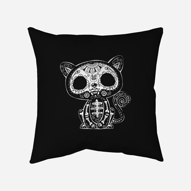 Day of the Kitty-none removable cover throw pillow-wotto