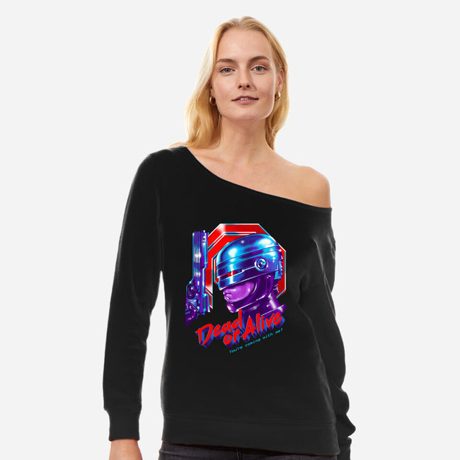 Dead or Alive-womens off shoulder sweatshirt-zerobriant