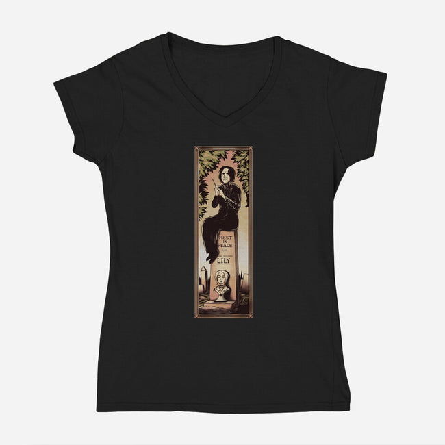 Dear Beloved Lily-womens v-neck tee-Fishmas