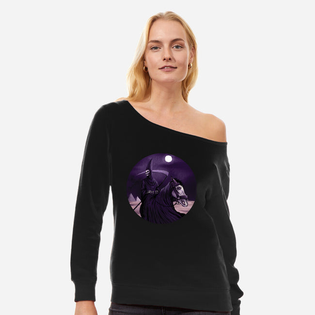 Death-womens off shoulder sweatshirt-andyhunt